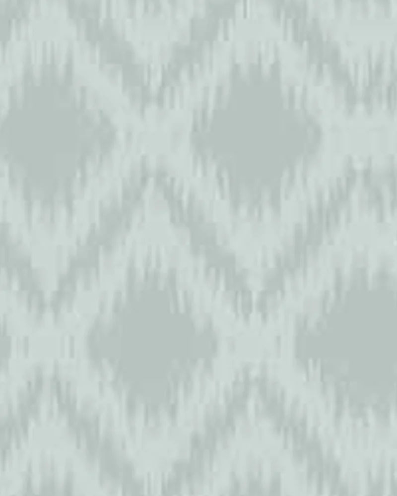 Macro view of the Pastel ikat diamond emboss in Mist, showing the tone-on-tone pattern woven into the cotton