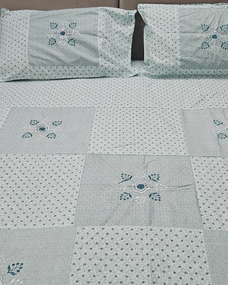 Thar embroidered panels with matching pillow covers